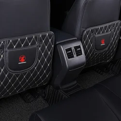 PU Leather Car Seat Back Pad With Storage Bag Anti-kick Mat For Opel Vauxhall Astra J K Crossland X Grandland Insignia B Zafira