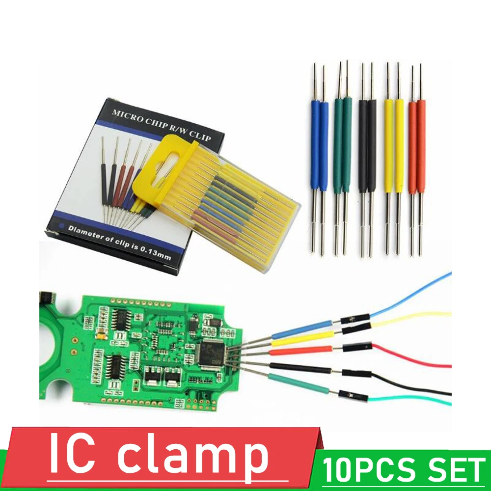 universal microplaqueta micro ic bracadeira sop soic tsop msop ssop smd ic teste clipe pino soquete adpter programador para analisador de logica a 10x 01