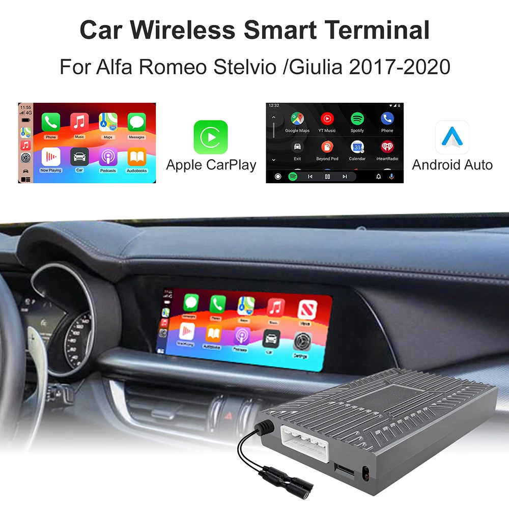 New Upgrade Wireless Carplay Android Auto Car Play Function Box for Alfa Romeo Stelvio & Giulia 2017-2020 Models