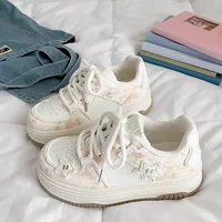 2026 Spring New Platform Sneakers for Women Fashion Casual Pink Shoes Female Lace Designer Chunky Sneakers Shoes Woman - Image 4
