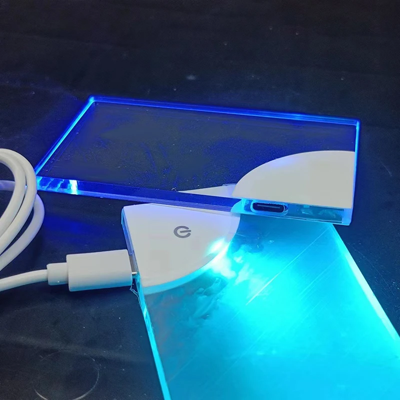 LED 빈 아크릴 빛나는 명함 조명, 투명 이름 태그 보드 배터리 전원, 남자 친구, 아빠용 DIY 선물, 1PC