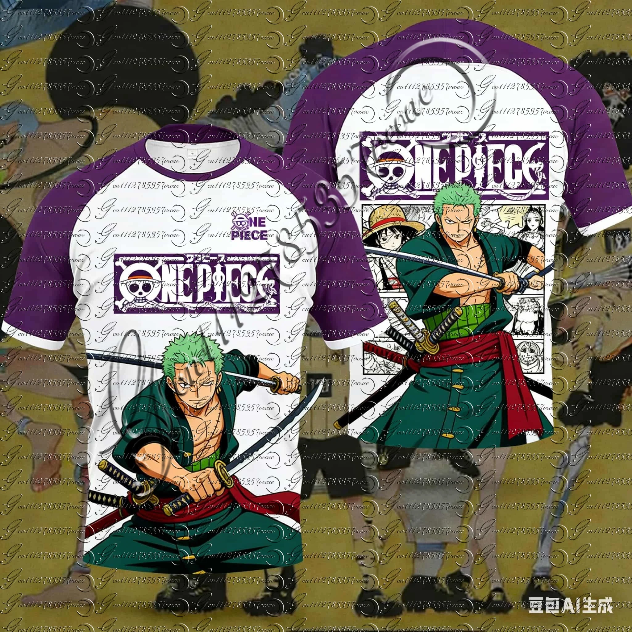 Camiseta de Anime One Piece Monkey D. Luffy y Ace para Hombre y Mujer, Camiseta de Verano para Niños con Diseño de Pirata de Sombrero de Paja, Estilo Raglan, para Fans