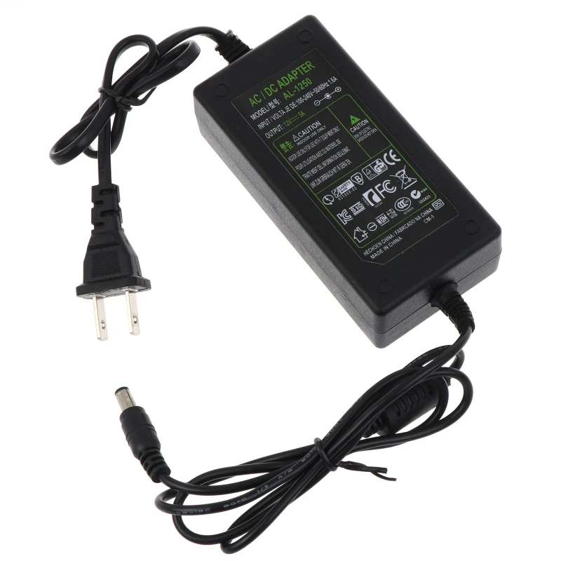 12V 5A Power Supply Adapter AC DC Converter 100-240V to 12 V 5 Amp