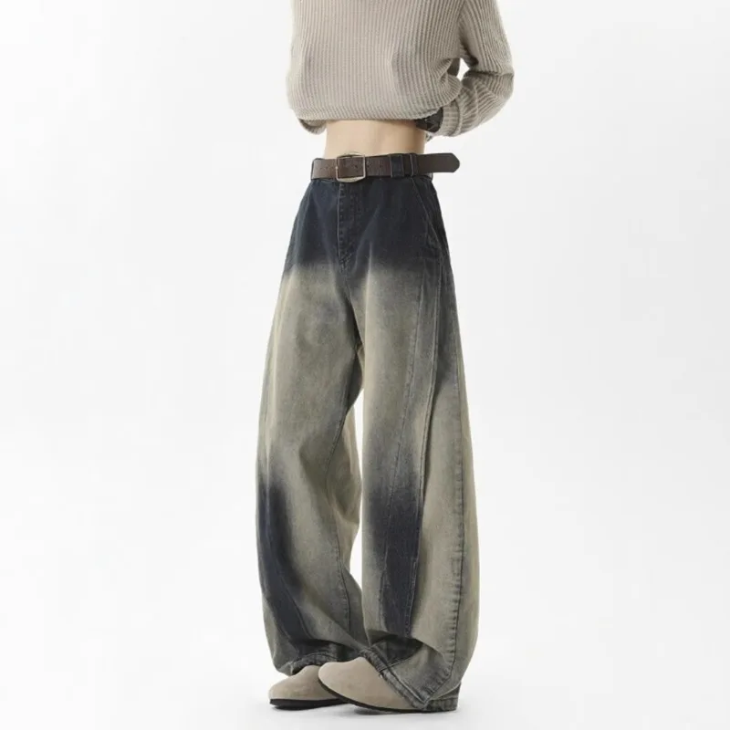 Straight Jeans Men's Heavy Pants New Spring and Autumn Pants High-end Washed Old Casual Pants