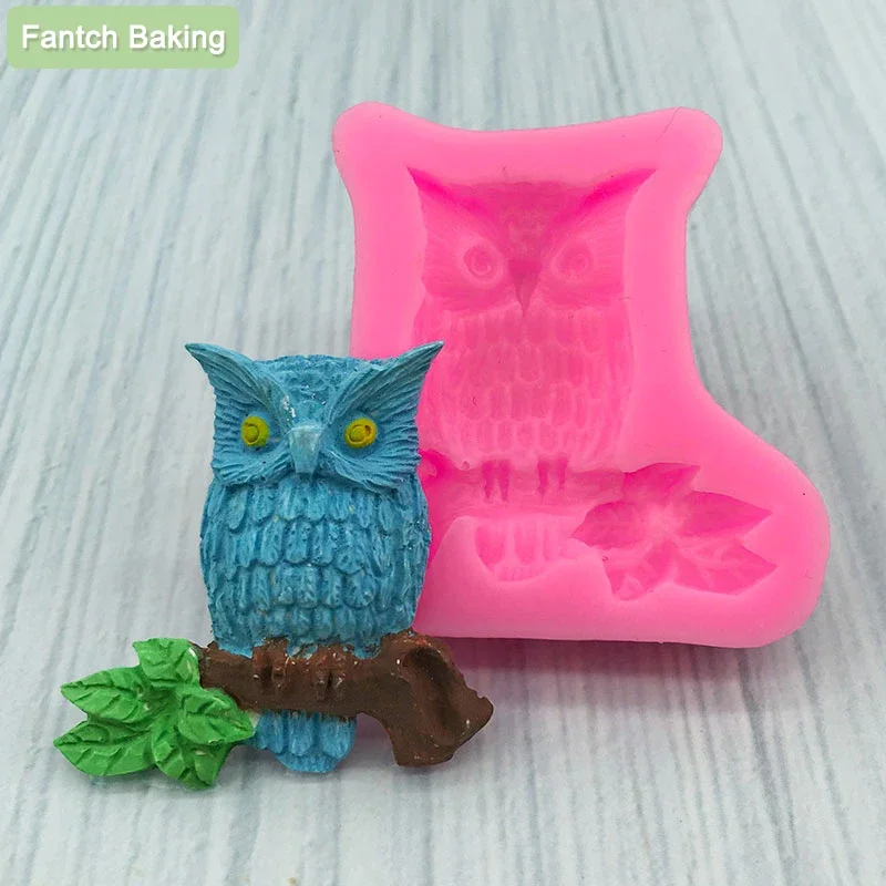 Cartoon Animal Silicone Owl Mold Food Making Soft Safe Material Mould Sugar Craft Fondant Baking Tool Cake Decorating DIY