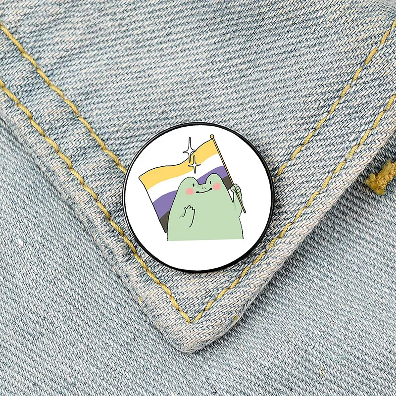 Gay pride rainbow Not A Phase Funny Bisexual Pin Custom lgbt Brooches Shirt Lapel Bag Cute Badge Jewelry Gift for Lover Friends