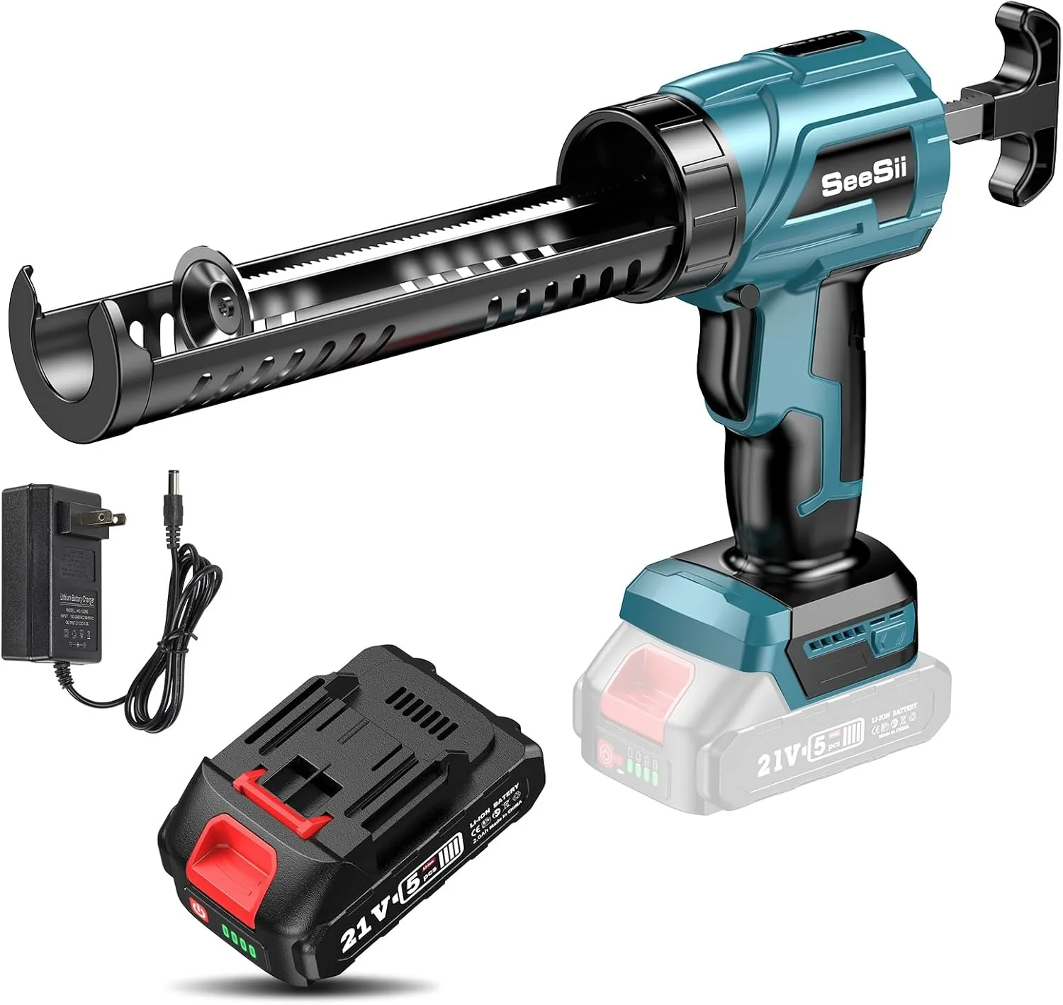 

SEESII Electric Caulking Gun Cordless Cement Glass Adhesive Glue Seal Sealant Tool Wireless Glass Glue Gun for Filling Sealing