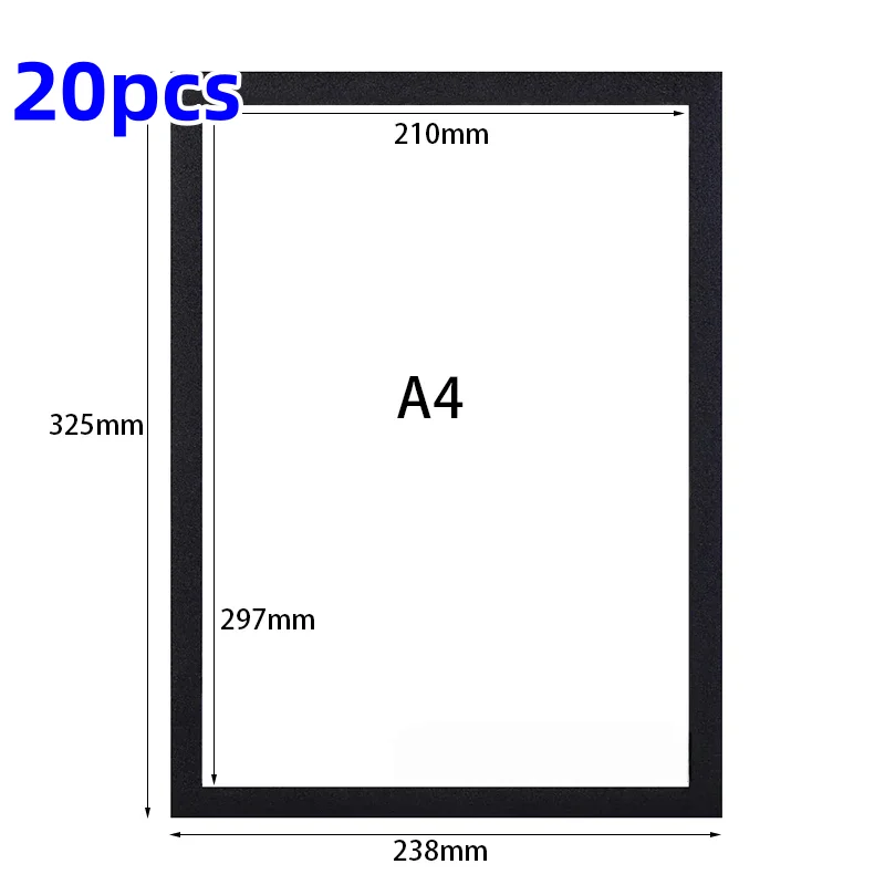 5/10/20PCS Magnetische Poster Display Frame A4/A5/A6 zelfklevende niet-ontwikkelingele Fotokunst Muursticker Herbruikbare Muur Frame