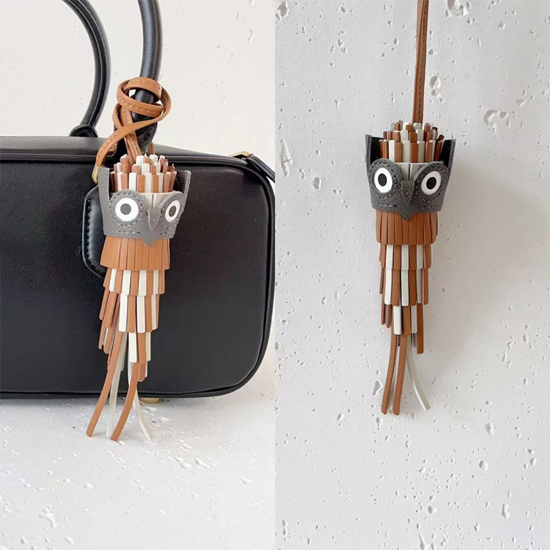 New Leather Owl Bag Pendant Fashion Brand Designer Keychain Pendants Niche Design Phone Case Pendants High-quality Premium Gifts