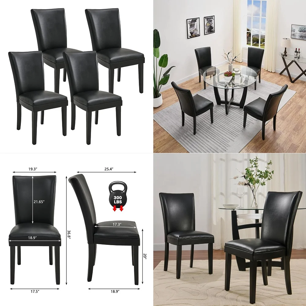 

HOME Wooden Dining Chairs Set of 6, Farmhouse Kitchen Chairs Set with Cross Backrest Wood Legs, Upholstered Accent Dinner Chair