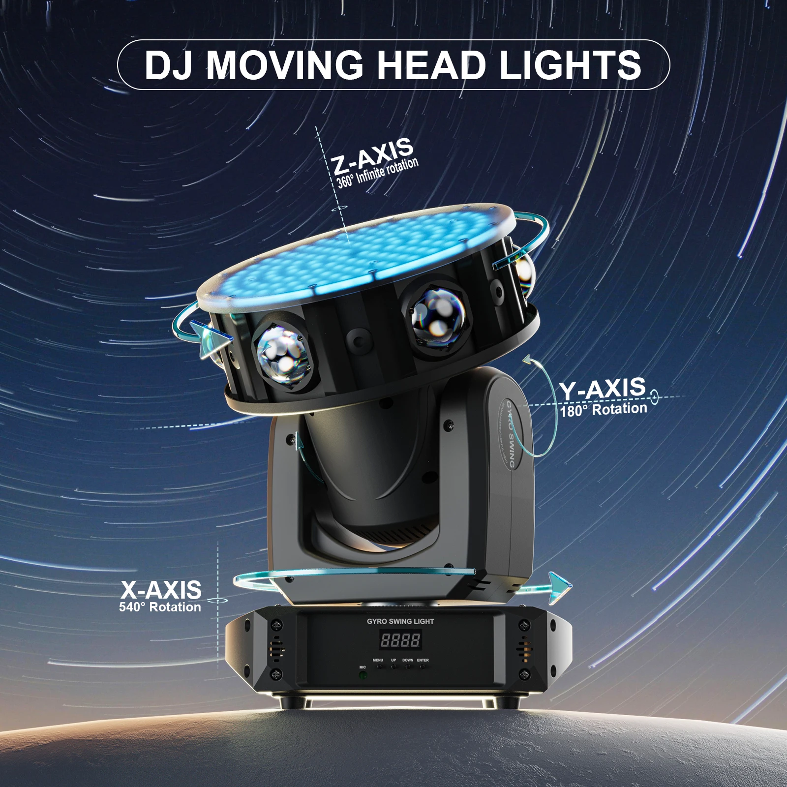 U'King 무대 조명 무빙 헤드 라이트, 결혼식 DJ 파티 무대 조명용, DMX512 음성 제어, 4 in 1 LED 조명, 150W, 6PCs, 15W