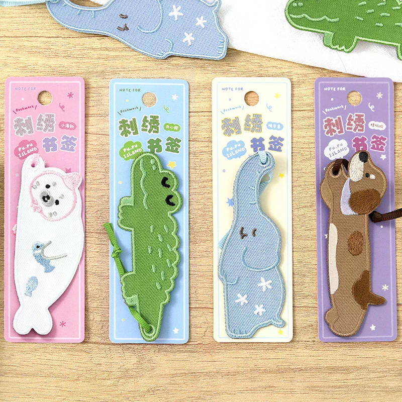 Cute Animal Bookmarks Cloth Bookmark Aesthetic Book Page Holder Stationery Reading Accessories