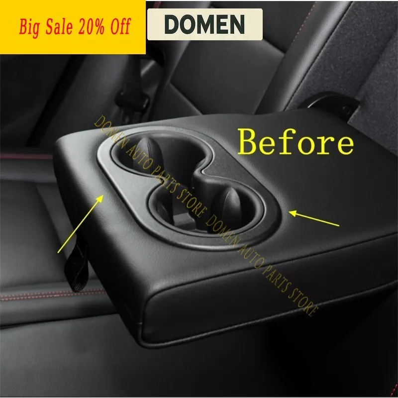 DOMEN Rear Seat Water Cup Holder Frame Decoration Cover Trim For Chevrolet Equinox 2017 - 2023 Stainless Steel Accessories Inter