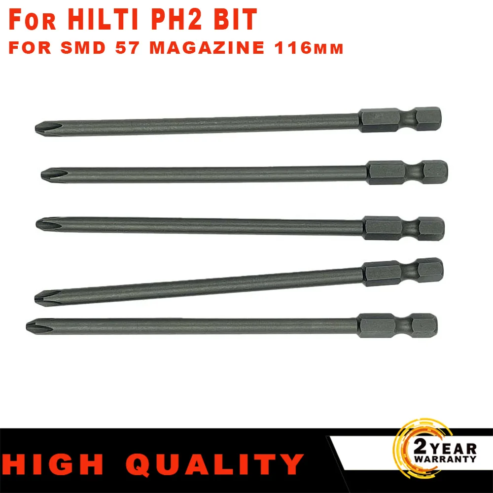 5 x 116mm ph2 Magnet for HILTI PH2 BIT FOR SMD 57 MAGAZINE Screwgun Autofeed