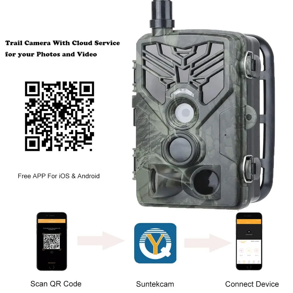 HC-810PRO 4K Live Broadcast Trail Camera Wireless 4G Wildlife Hunting Camera 30MP Night Vision Cameras APP Mobile Surveillance