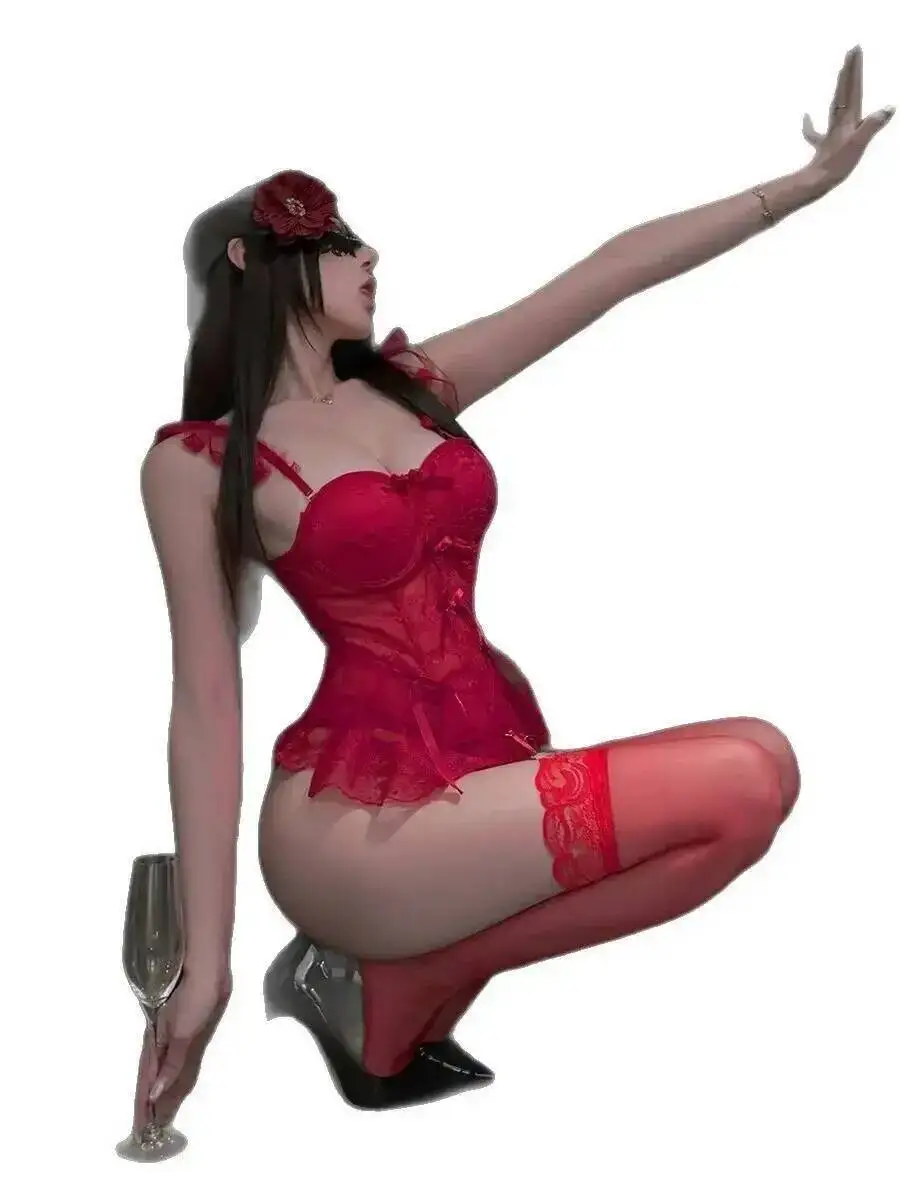 مثير الدانتيل سترة الرغبة النقية بلون زهرة طباعة Bowknot داخلية عارية الذراعين العميق الخامس الحمالات أكمام داخلية سحر D2UO