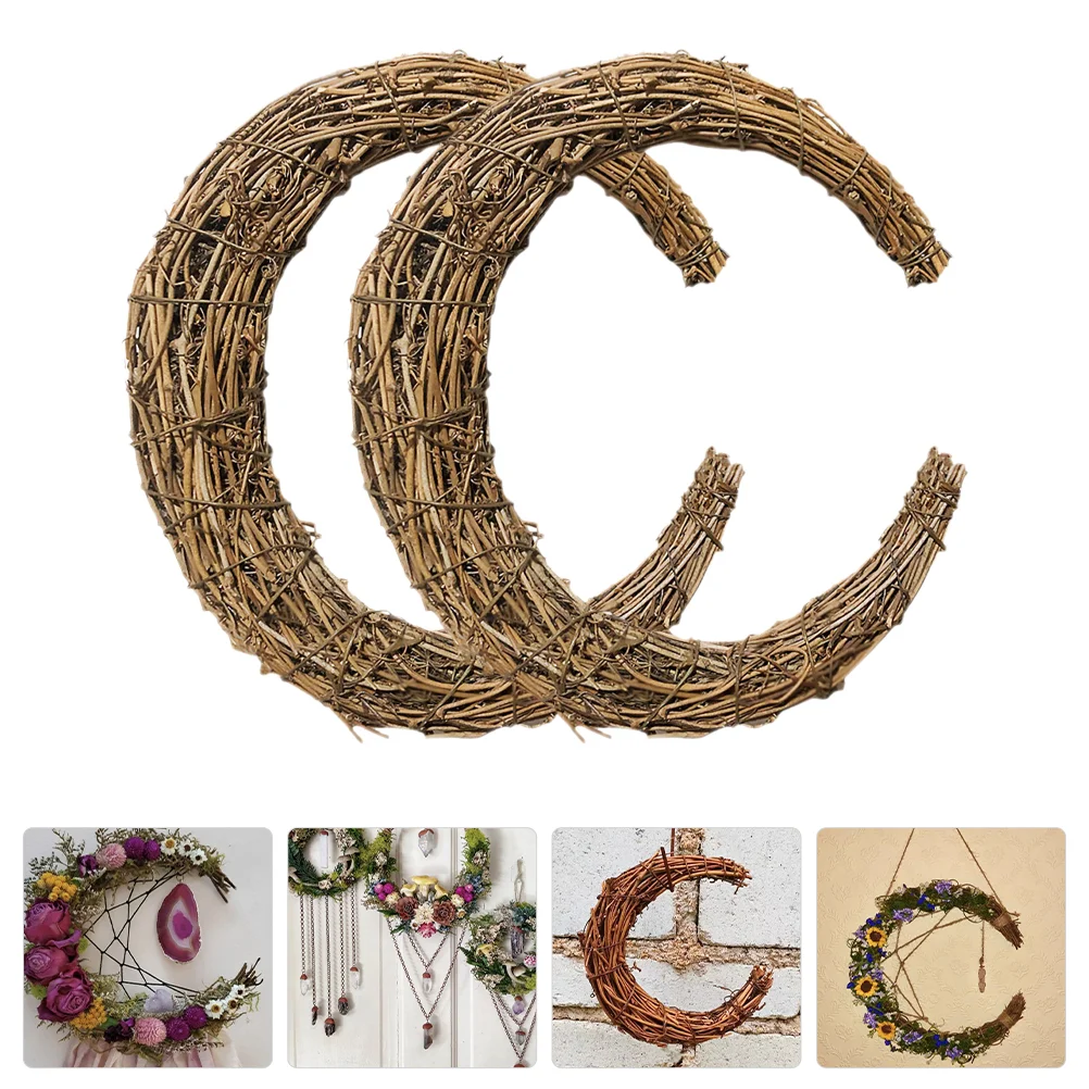 

2 Pcs Smilax Glabra Rattan Wreath DIY Wreaths Vine Branch for Making Garlands Iron Wire Floral Ring Frame