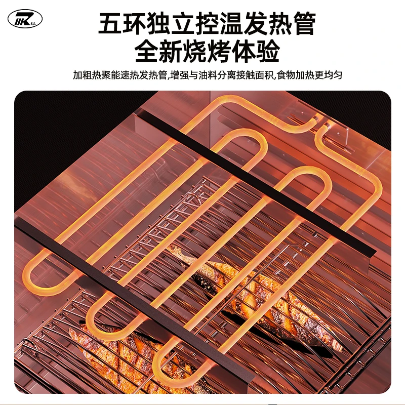 Smokeless stove Commercial wall-mounted oven with timer Double layer electric oven Fish oven forno eletrico