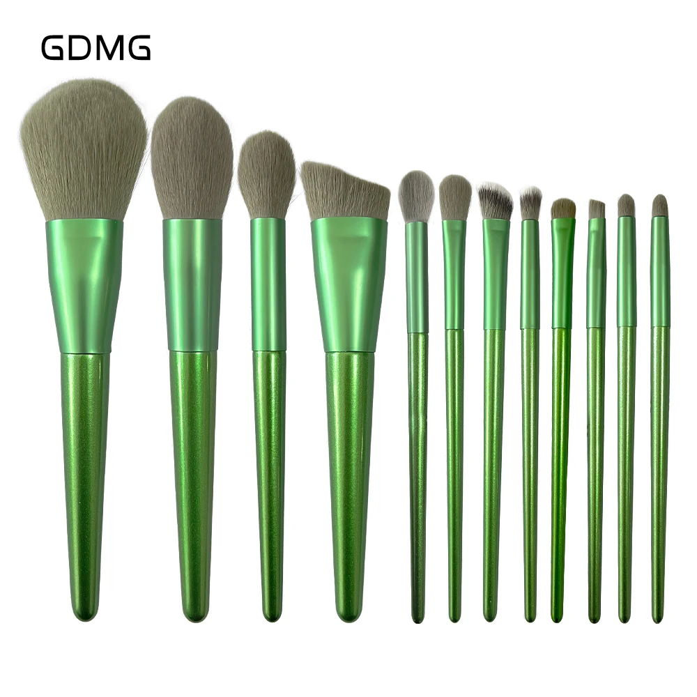 

GDMG Avocado 12PCS Makeup Brush Suit Eye Shadow Blusher Lip Syntheric Hair Brush Professional Tools for Beauty