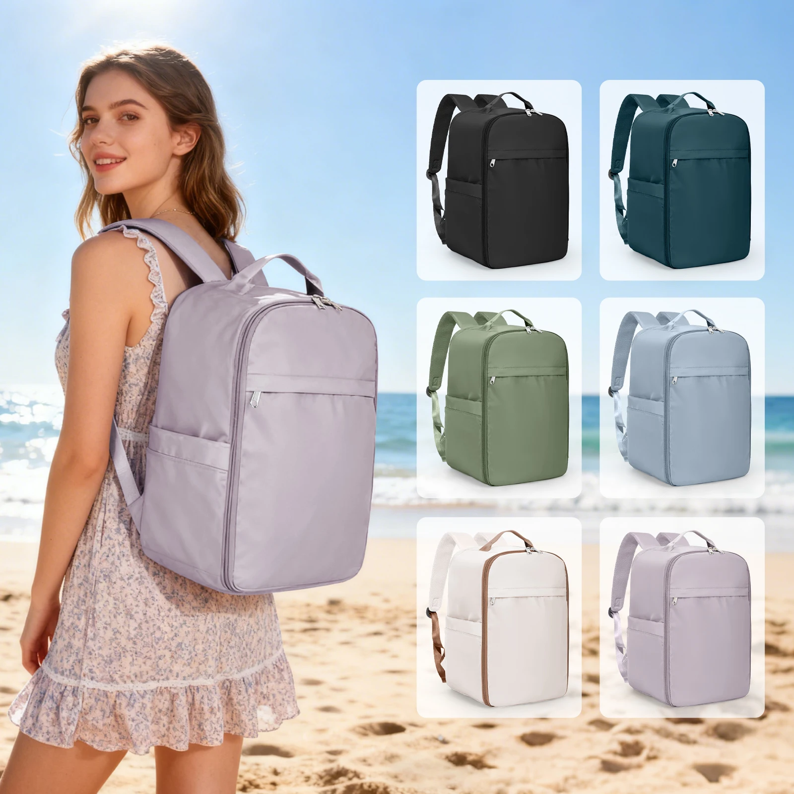 حقيبة ظهر للسفر على شكل طائرة مقاس 40 × 20 × 25، حقيبة ظهر للأمتعة اليدوية EasyJet Carry-Ons للرجال والنساء مقاس 14 بوصة مضادة للسرقة