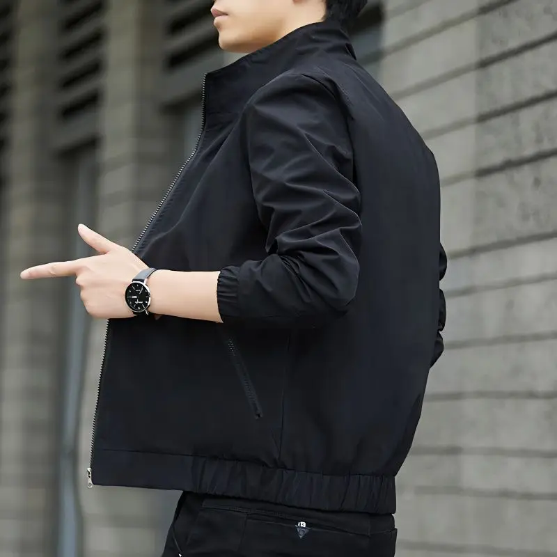 

Men Bomber Jacket Military Zipper Spring Autumn Coat Motorcycle Jacket Slim Stand-up Collar Windbreaker Men's Clothing New