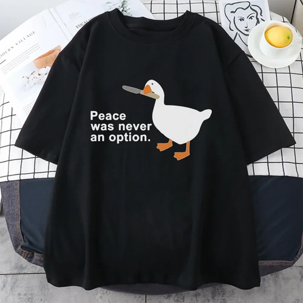 

Cute Funny Little Duck 2D Print Women's Tee Cool Street Style Soft Breathable Vintage Round Neck T Shirt Fashion Item
