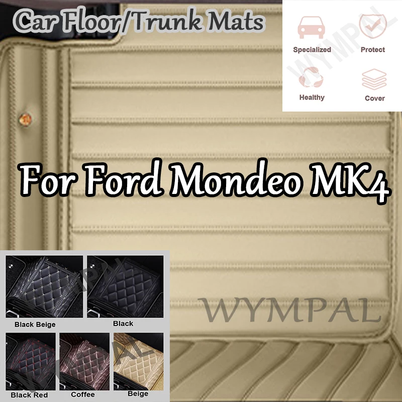 

Роскошные автомобильные коврики на заказ для Ford Mondeo MK4 2008 2009 2010 2011, авто роскошные кожаные мужские и женские автомобильные коврики Full Cove