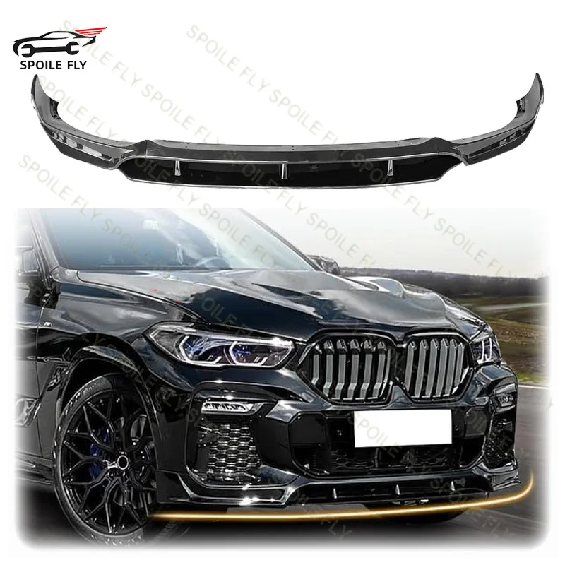 

4PCS 2020 To 2022 For BMW X6 G06 M Sport 4-Door Front Bumper Lip Splitter Diffuser Spoiler Body Kit Trim Protection Gloss Black