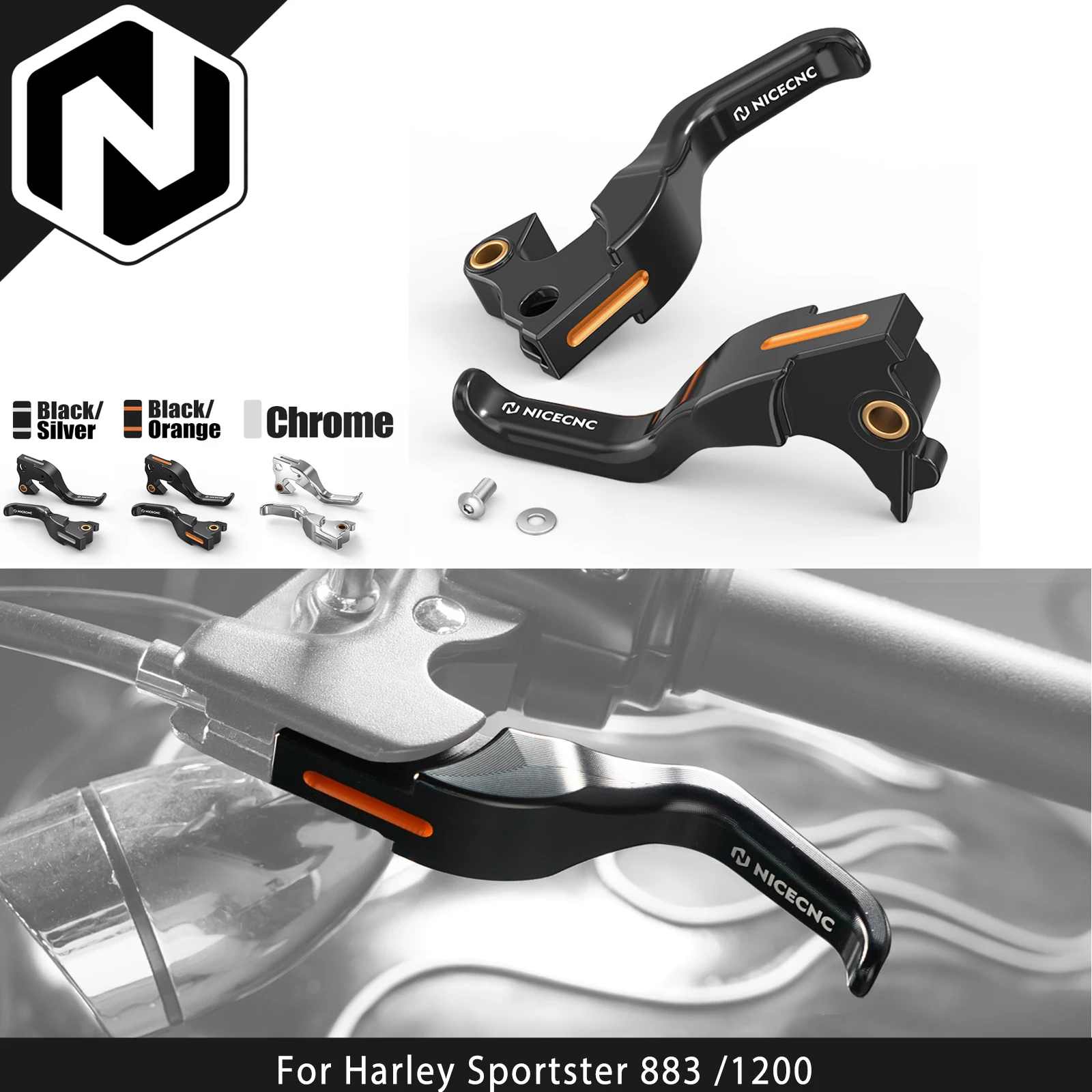 

Короткие рычаги тормоза и сцепления NICECNC для Harley Sportster 883/1200, Iron 883, XL883N, Iron 1200, XL1200NS, Forty Eight