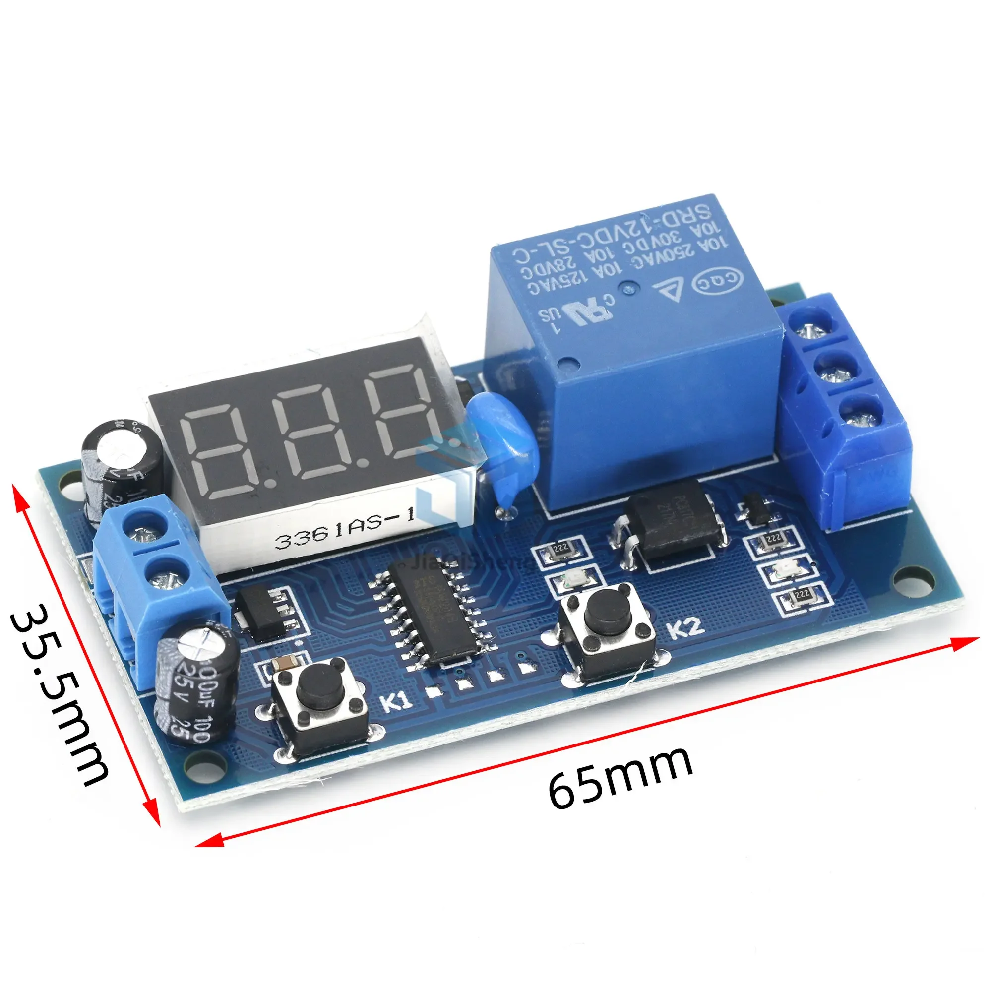 DC 12V Digital Display Delay Relay Delay Time Multi-function Module Infinite Loop Countdown Switch Control Module Timer Module