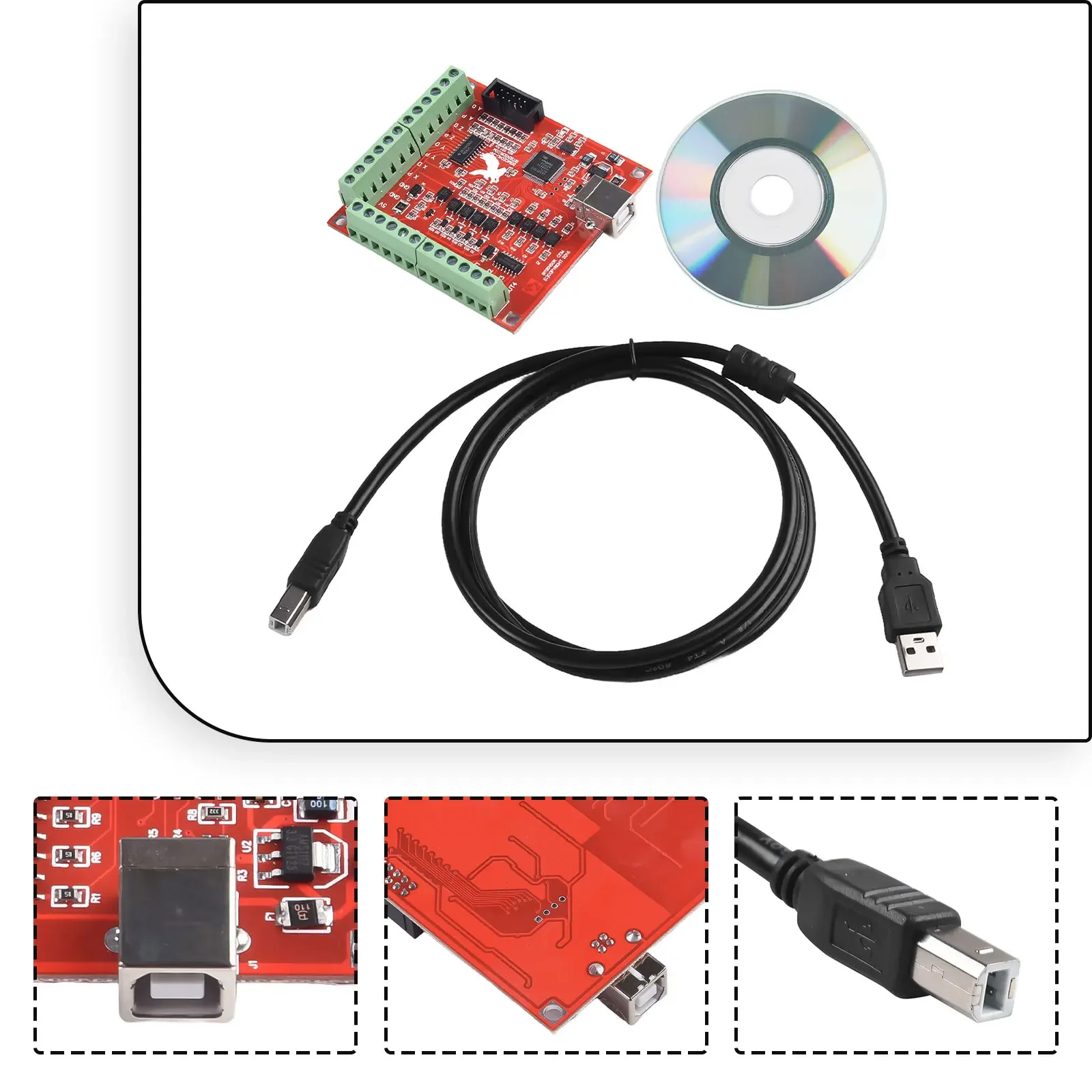 

Breakout Board CNC USB MACH3- 100Khz 4 Axis Interface Driver Motion Controller Driver Board Tools Accessories Superior Quality