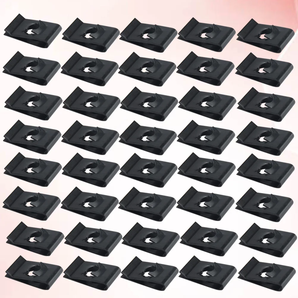

50pcs Nut Fasteners Manganese Steel Spire U Clip Motorcycle U Nut Black Auto Trim Panel Bumper Fixing Clips For Car Door