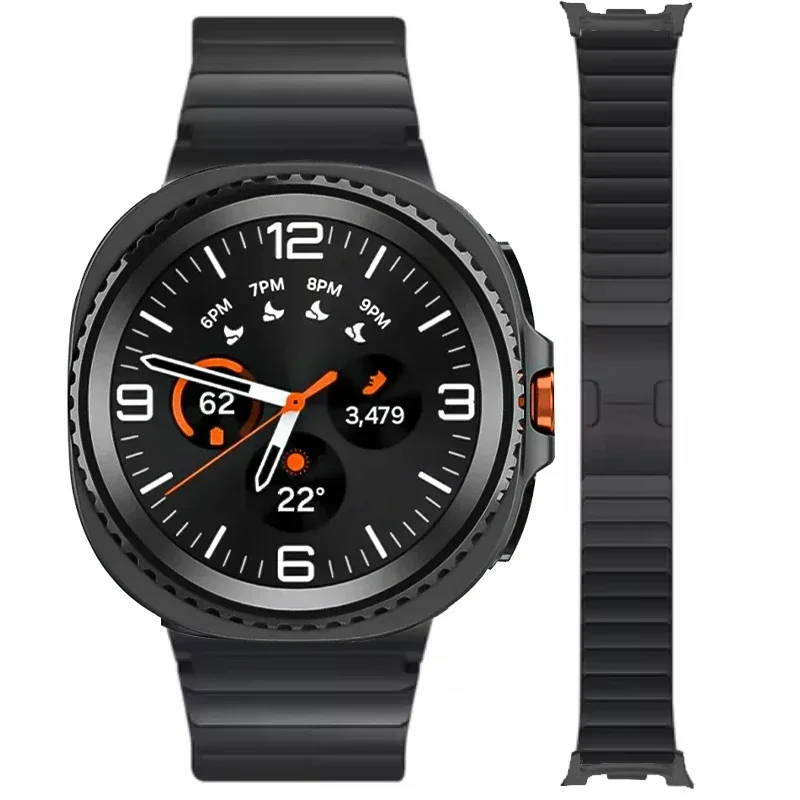 سوار فاخر من الفولاذ المقاوم للصدأ لساعة سامسونج جالاكسي 8/8 حزام بديل معدني كلاسيكي لساعة جالاكسي الترا 2