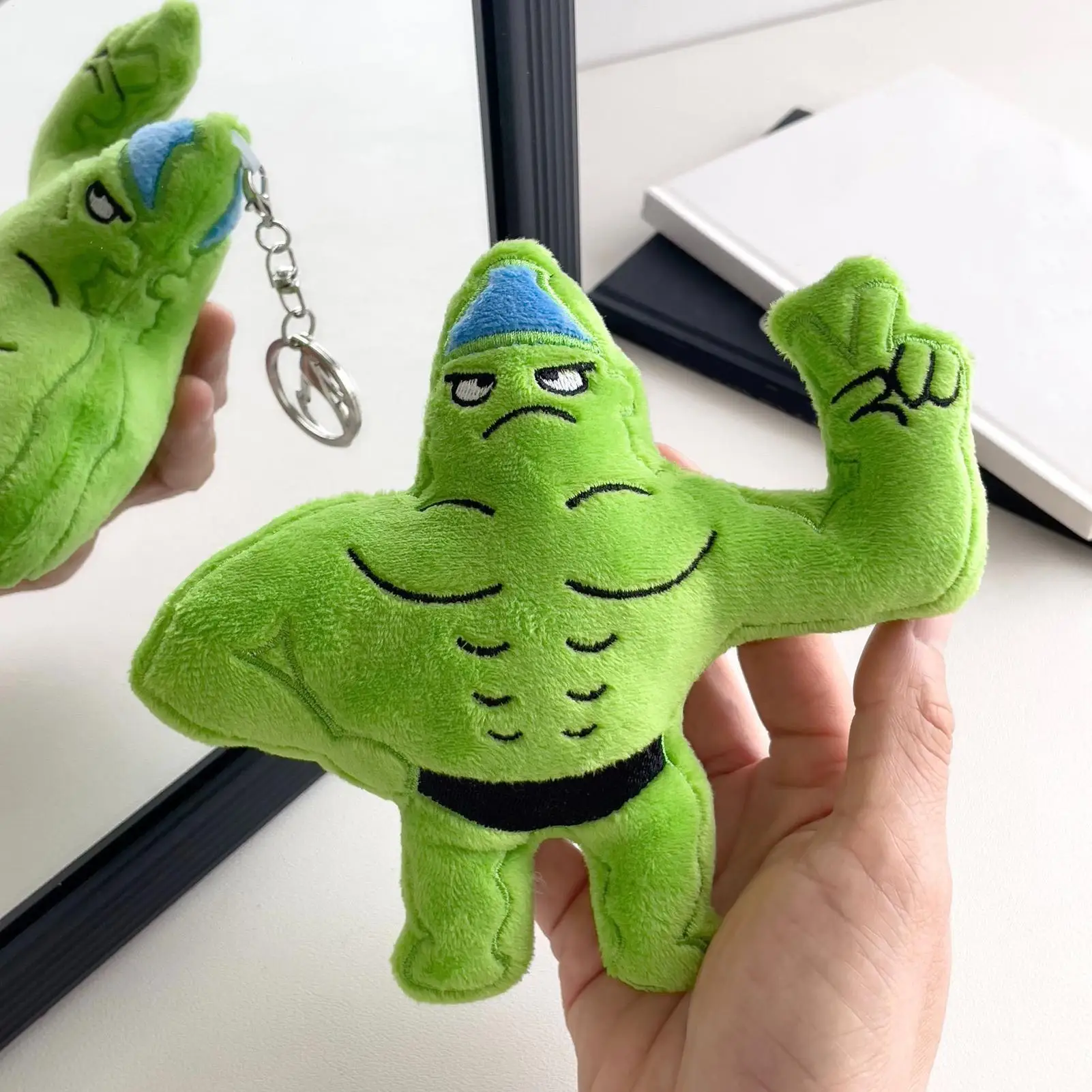 

Cute Muscular Man plush toy bag pendant Portable cartoonish plush doll pendant Keychain baby doll keychain gift for you