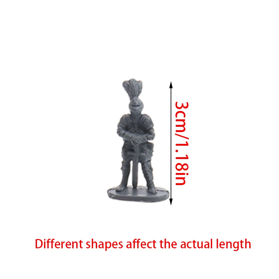 100pcs Random Medieval Knight Mini Figurines, Plastic Character Soldier Model, Role Play Prop Diorama Scene Layout Decor XJM