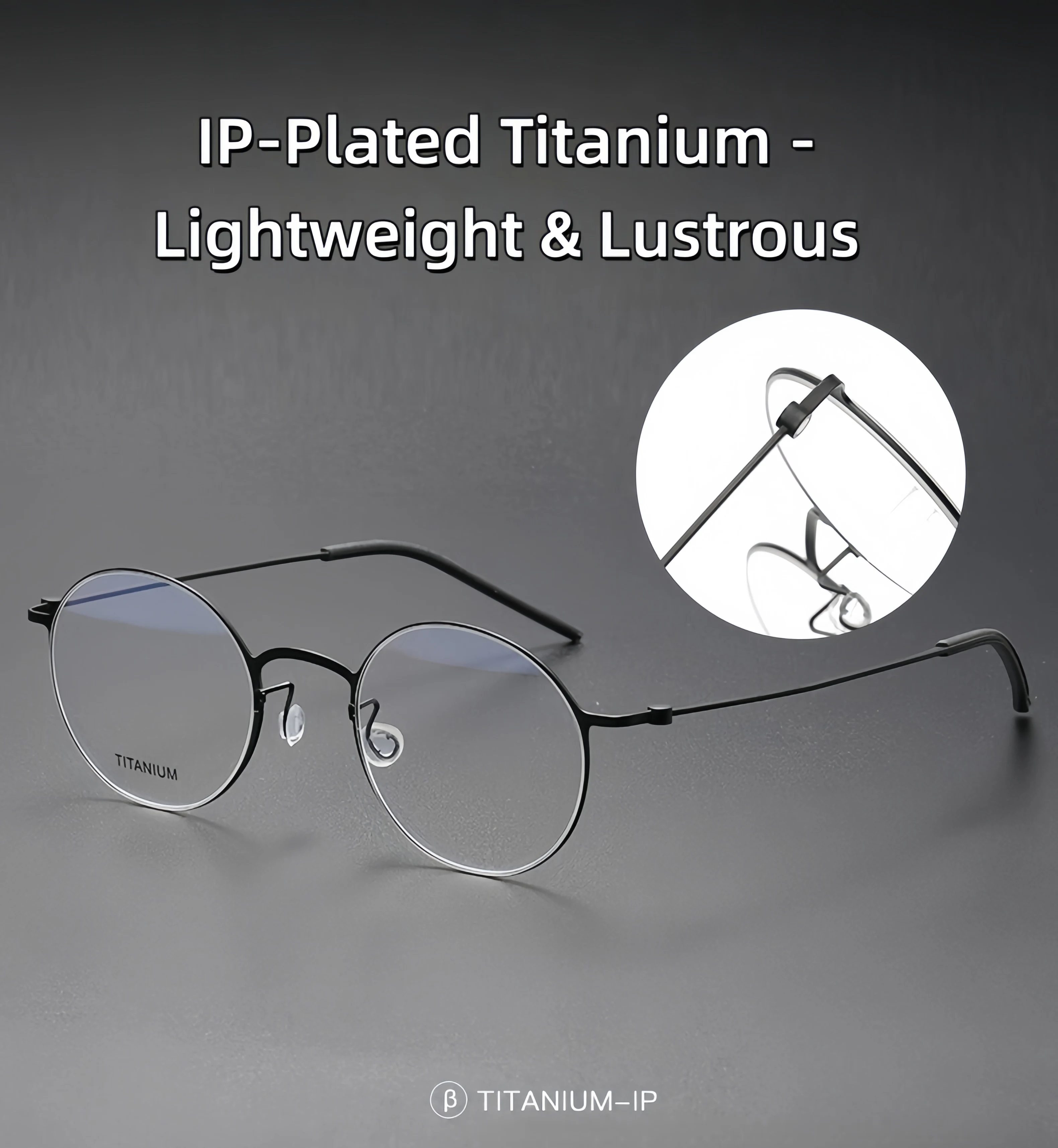 

Minimalist Screwless Titanium Round Glasses - Danish Design 5504, Celebrity Men and women Eyeglasses, Prescription Lenses Ready