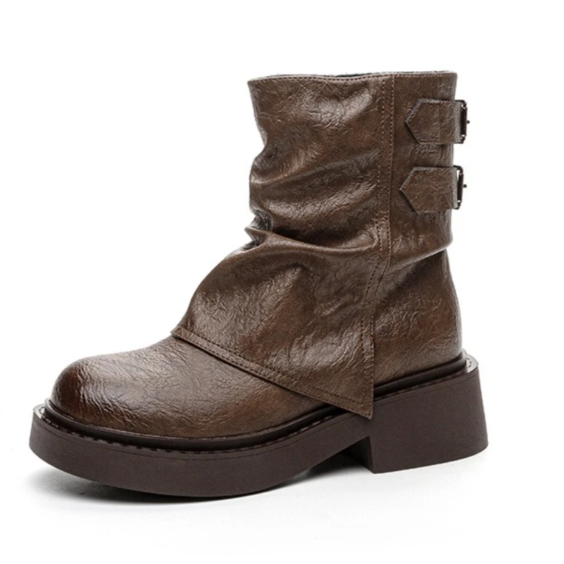 

CICIYANG Women's Trouser Boots 2025 Autumn New British Style Female Winter Motorcycle Boots