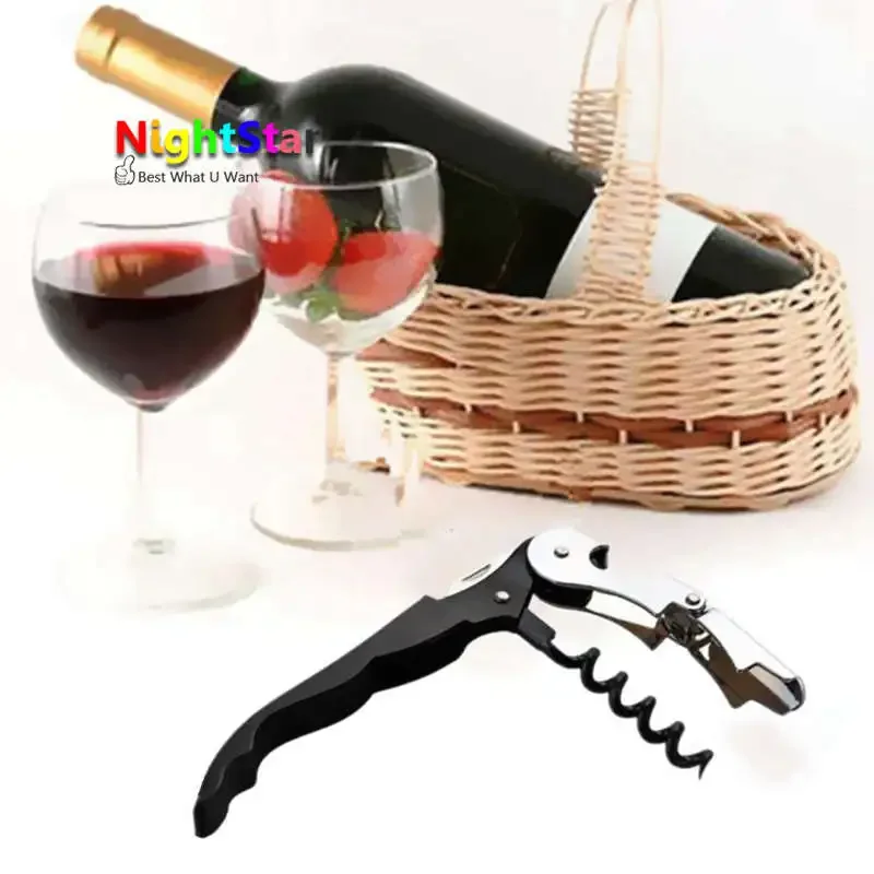 Mode Multifunktionale Edelstahl Metall Korkenzieher Wein Bier Flasche Cap Opener Mit Kunststoff Griff Farbe Zufällig