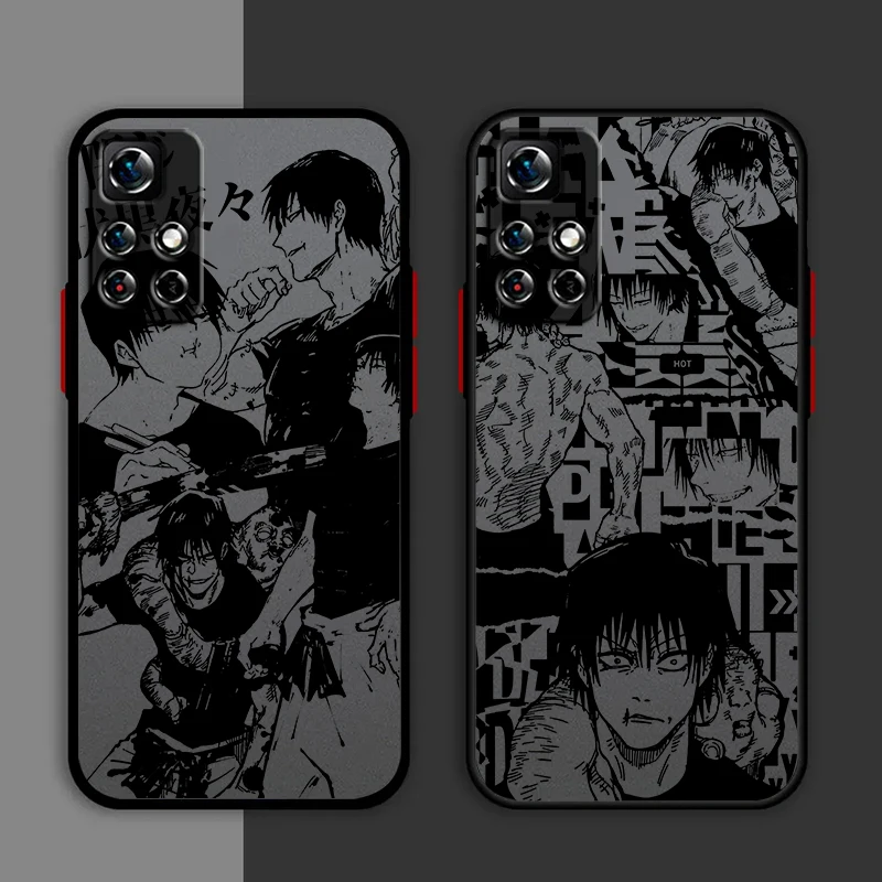 Jujutsu Kaisen Toji Cool Phone Case For Redmi Note 13 12 11 10 Pro Plus Pro S T 5G Matte Frosted Translucent Cover