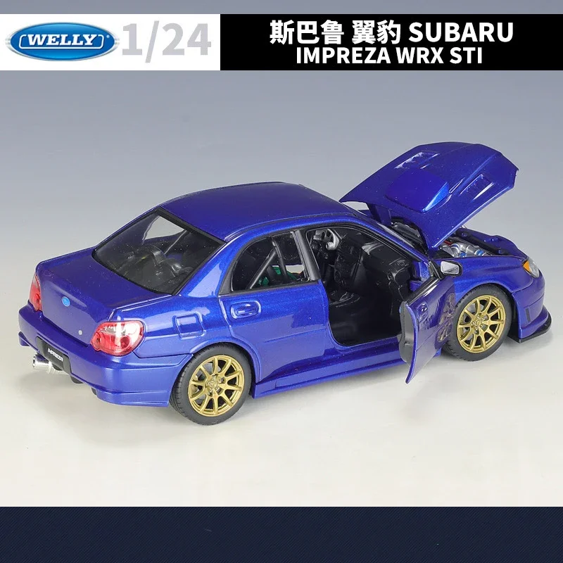 WELLY 1:24 SUBARU IMPREZA WRX STI Simulation Alloy Car Model - Suitable for Children\'s Toys and Collections