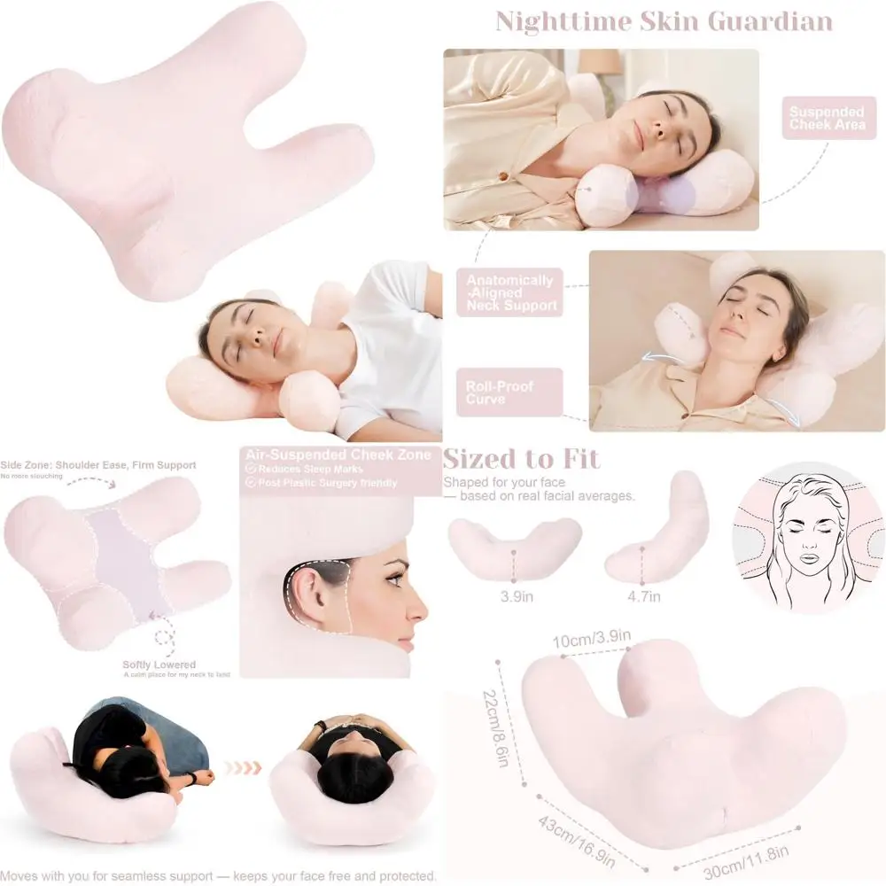 

luxury neck support pillow for anti-wrinkle sleep and comfort