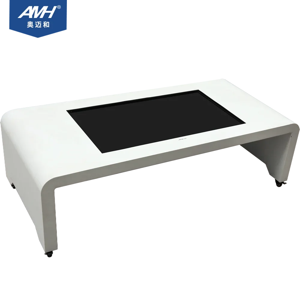 Table Built in PC with Touch Screen AIO Computer conference table white touch screen monitor digital signage and displays