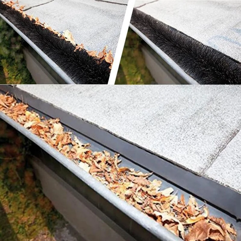 13.12Ft Pipes Gutter Brush Downspouts Leaf Anti-Clogging For Roof Garden Home Cleaning Tools Garden Tools Black