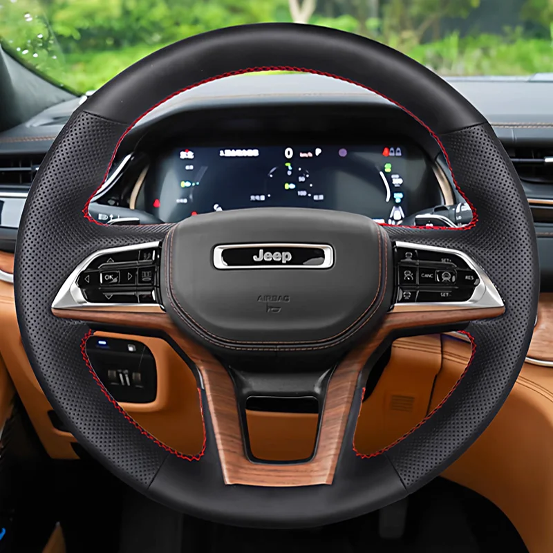 

Для Jeep 2022-2024 Grand Cherokee автомобильный руль ручной работы ремонт интерьер кожаные аксессуары