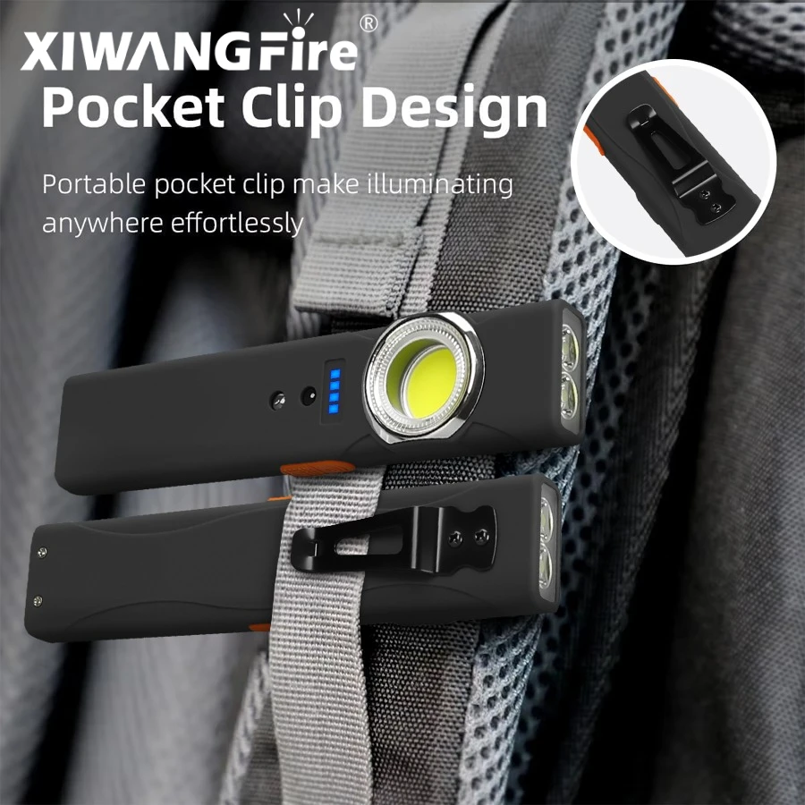 Super Bright LED Keychain Flashlight USB Rechargeable 600Lm Mini Torch Portable Work Light With Magnet Waterproof Pocket Lantern