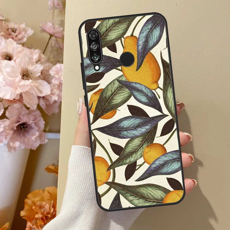 Tropical Summer Fruit Lemon Case For Huawei P40 Lite P20 P50 P30 Pro P Smart Z 2019 Nova 5T Cover For Honor 50 Case