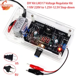 DIY Kit LM317 Adjustable Step-down Stabilized Power Supply 110V 220V to 1.25V-12.5V Voltage Regulator PCB Board Electronic kits