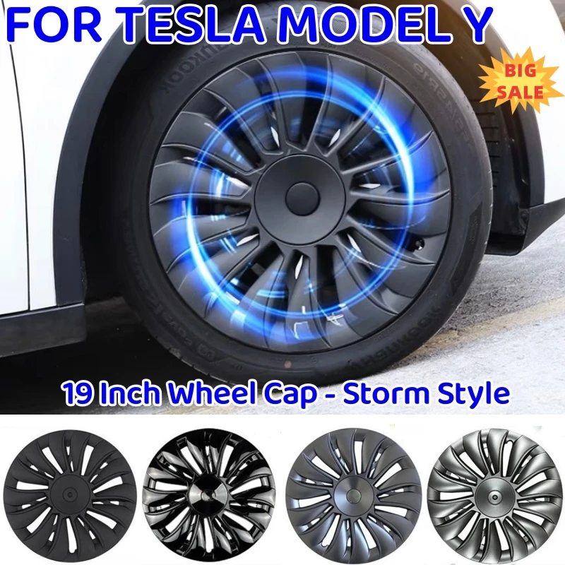 

4PCS 19Inch Hub Cap Performance Replacement Wheel Hubcap Automobile Hubcap Full Cover Accessories for Tesla Model Y 2021 2022