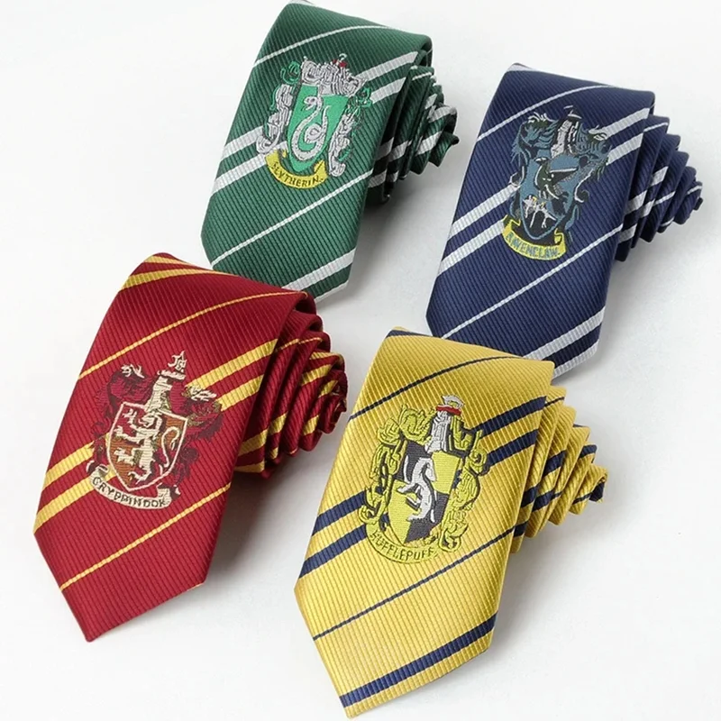 Halloween Necktie Children Adult Wizarding Academy Stripe Tie Harris Cosplay Magic School Costume Boys Girls Prop Party