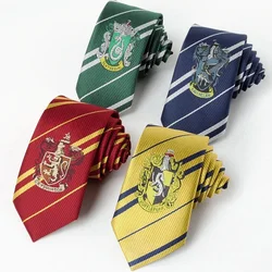 Halloween Necktie Children Adult Wizarding Academy Stripe Tie Harris Cosplay Magic School Costume Boys Girls Prop Party